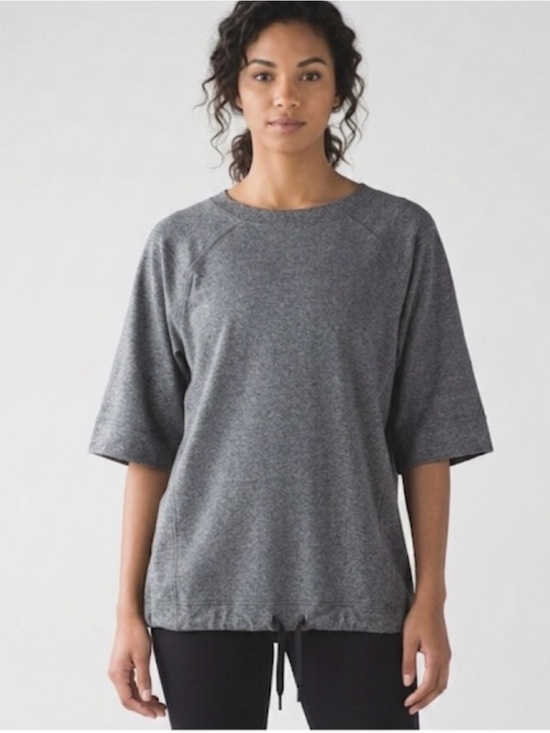 lululemon athletica Tops - lululemon athletica Charcoal Oversized Short Sleeve Top, size 8-10